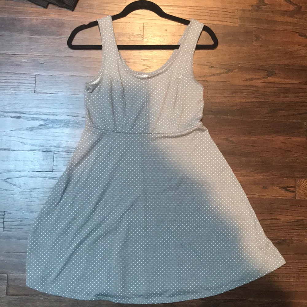 Grey Polka-Dot Casual Dress